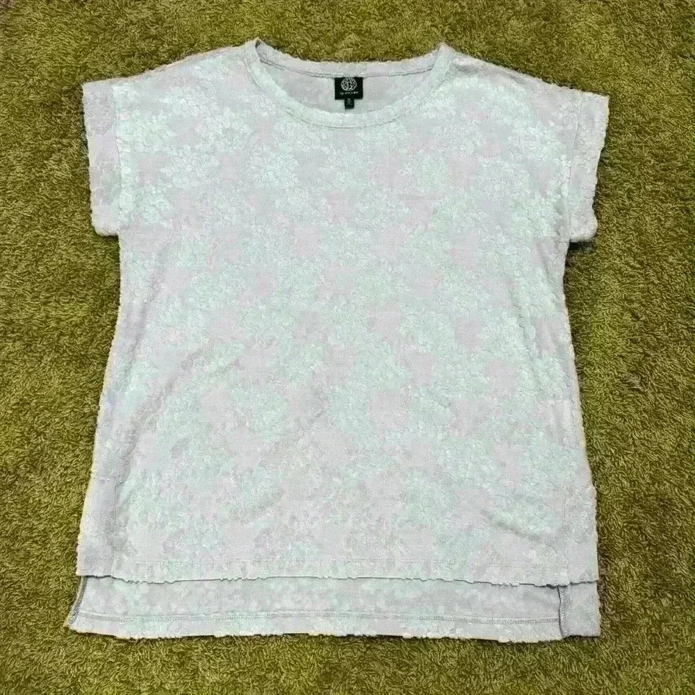 Bobeau Lavender Textured Floral Short Sleeve Top - XL, Preloved, Great Condition